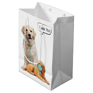 Golden Retriever Danke an den Tierarzt Mittlere Geschenktüte