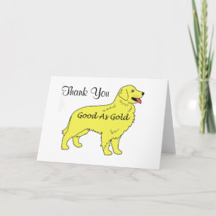 Golden retriever danken Ihnen, gutes als Gold zu Dankeskarte