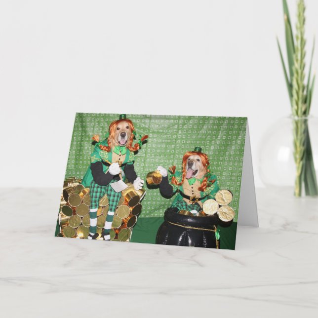 Golden retriever, das Goldschatz zählt Karte (Vorderseite)