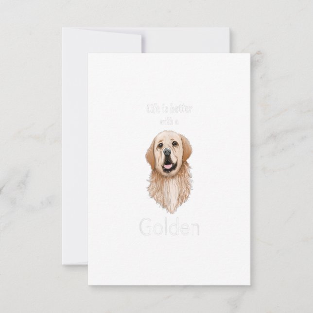 Golden Retriever - Das Leben ist besser mit dem Go RSVP Karte (Vorderseite)