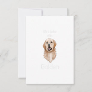 Golden Retriever - Das Leben ist besser mit dem Go RSVP Karte