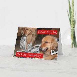Golden Retriever Define Naughty Christmas Feiertagskarte