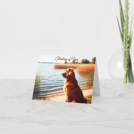 Golden Retriever Denken Sie an Ihre Note Card Dankeskarte