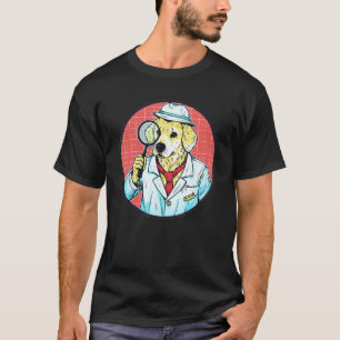 Golden Retriever Detektiv Lustiger Hund Mystery T-Shirt