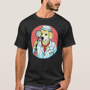Golden Retriever Detektiv Lustiger Hund Mystery T-Shirt