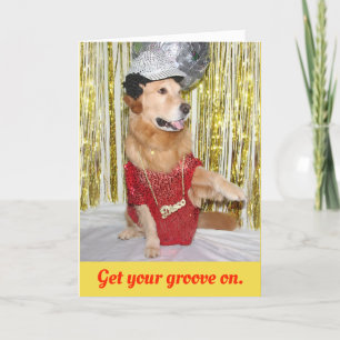 Golden retriever-Disco-Geburtstag Karte