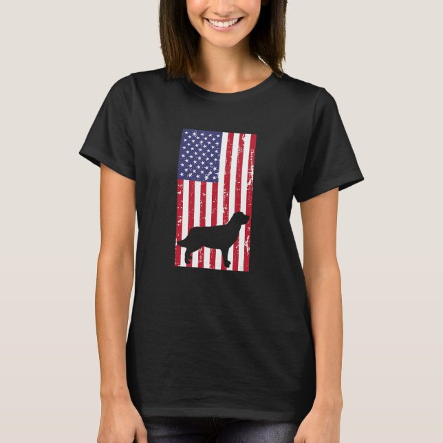 Golden Retriever Distressed Patriotic All American T-Shirt (Vorderseite)