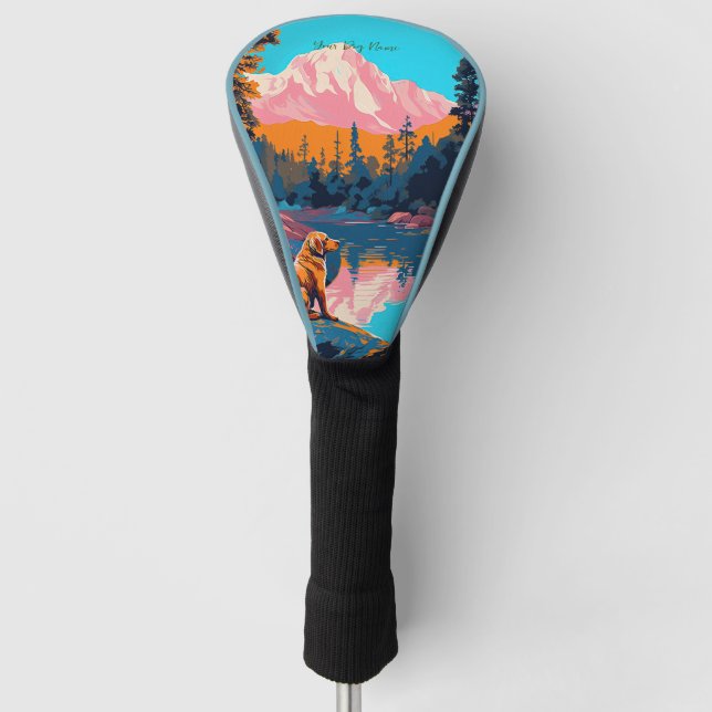 Golden Retriever Dog 003 - Bruno Pokopen Golf Headcover (Vorderseite)