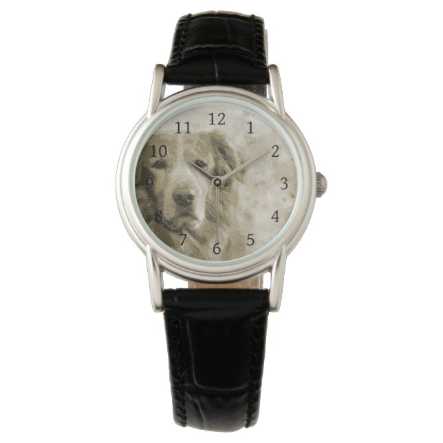 Golden Retriever Dog 145 Armbanduhr (Vorderseite)