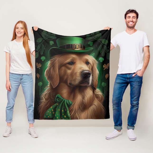 Golden Retriever Dog am St. Patrick's Day Fleecedecke (Beispiel)