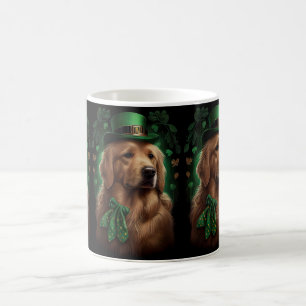 Golden Retriever Dog am St. Patrick's Day Kaffeetasse