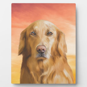 Golden Retriever Dog Aquarell Art Ölgemälde Fotoplatte