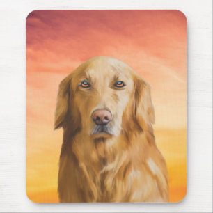Golden Retriever Dog Aquarell Art Ölgemälde Mousepad