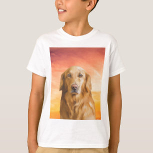 Golden Retriever Dog Aquarell Art Ölgemälde T-Shirt
