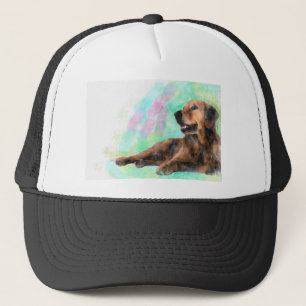 Golden Retriever Dog Aquarellmalerei Truckerkappe