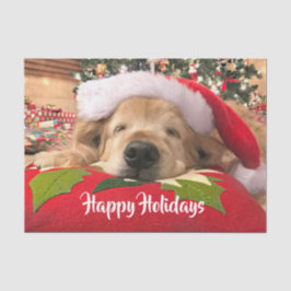 Golden Retriever Dog Asleep Under Tree Seidenpapier