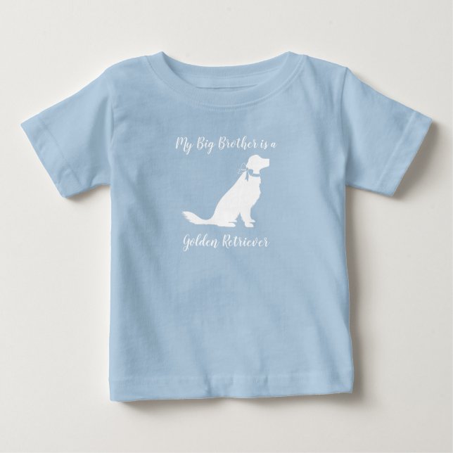 Golden Retriever Dog Baby Dusche Blue Boy Baby T-shirt (Vorderseite)