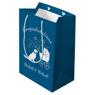 Golden Retriever Dog Baby Dusche Blue Boy Mittlere Geschenktüte