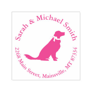 Golden Retriever Dog Baby Dusche Rosa Permastempel