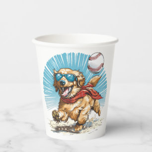Golden Retriever Dog Baseball spielen Pappbecher