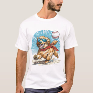 Golden Retriever Dog Baseball spielen T-Shirt
