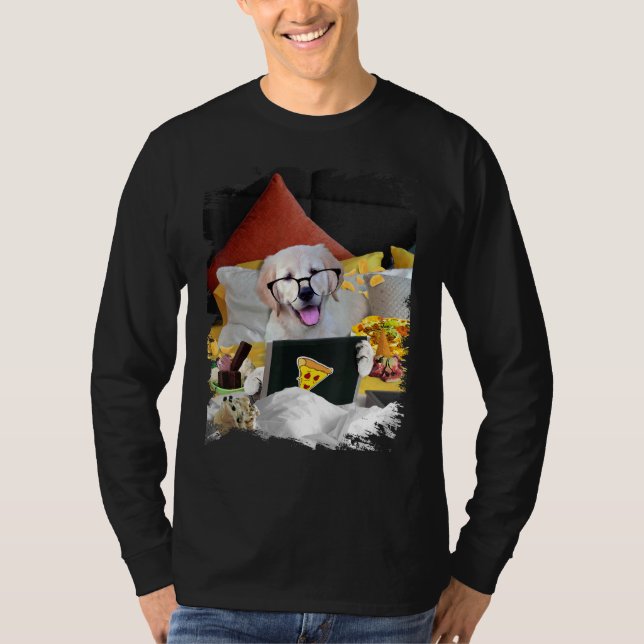 Golden Retriever Dog Bed Laptop Ice Creme Nachos G T-Shirt (Vorderseite)
