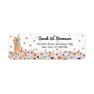 Golden Retriever Dog Bowtie und Frühlingsblumen