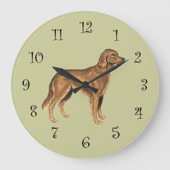 Golden Retriever Dog Breed Wall Clocks Große Wanduhr (Vorderseite)