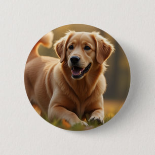 Golden Retriever Dog Button