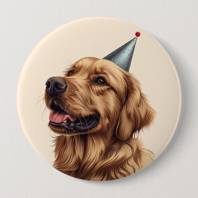 Golden Retriever Dog Button (Vorderseite)