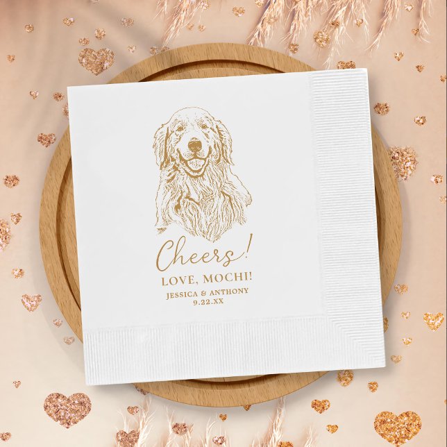 Golden Retriever Dog Chef Custom Cocktail Napkin Serviette (Von Creator hochgeladen)