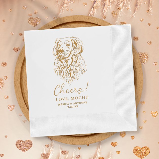 Golden Retriever Dog Chef Custom Cocktail Napkin Serviette (Von Creator hochgeladen)