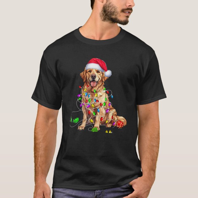 Golden retriever dog Christmas Ornament Tree Dog M T-Shirt (Vorderseite)