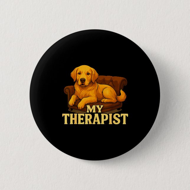 Golden Retriever Dog Clothes For Humans My Therast Button (Vorderseite)