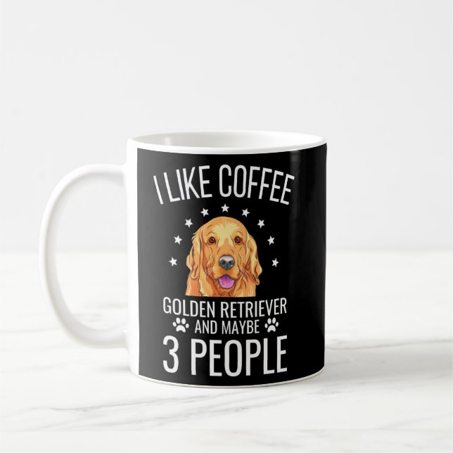 Golden Retriever Dog & Coffee Lover T-Shirt Dog Kaffeetasse (Links)