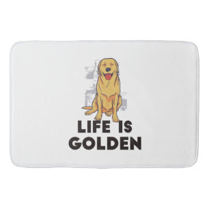 Golden Retriever Dog - Das Leben ist golden Badematte