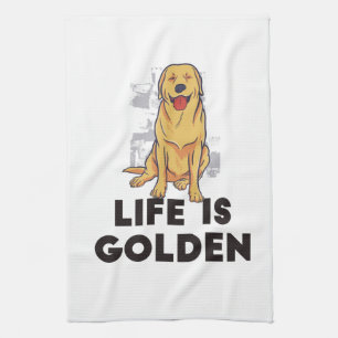 Golden Retriever Dog - Das Leben ist golden Geschirrtuch