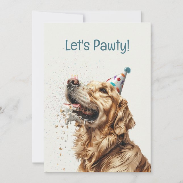 Golden Retriever Dog Einladung (Vorderseite)