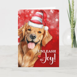 Golden Retriever Dog Entleash the Jockey Christmas Feiertagskarte