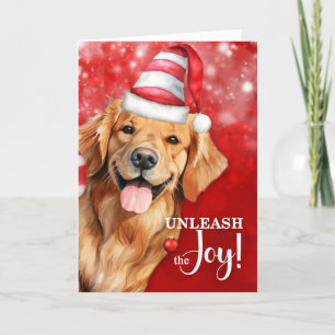 Golden Retriever Dog Entleash the Jockey Christmas Feiertagskarte