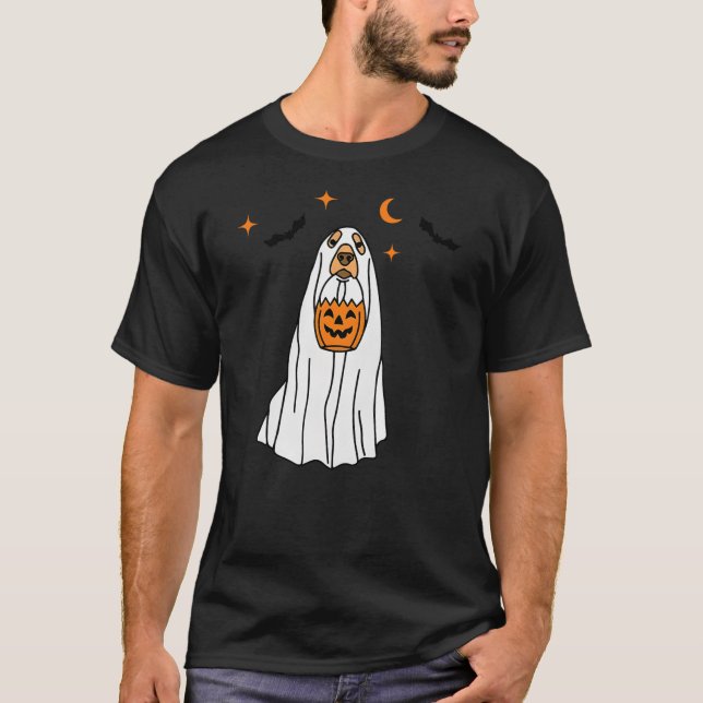 Golden Retriever Dog Ghost and Pumpkin Halloween F T-Shirt (Vorderseite)
