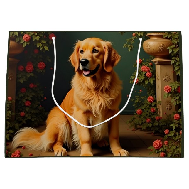 Golden Retriever Dog Große Geschenktüte (Vorderseite)