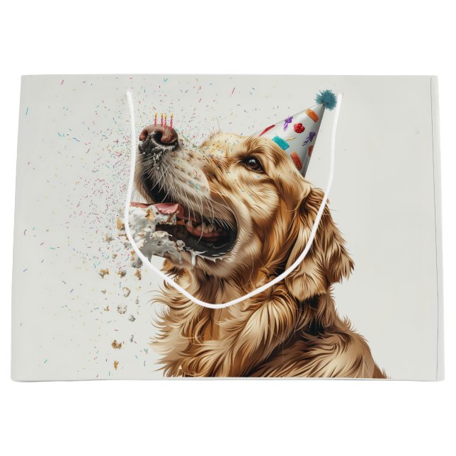 Golden Retriever Dog Große Geschenktüte (Vorderseite)
