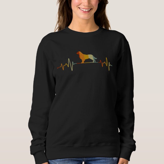 Golden Retriever Dog Heartbeat Graphic Dog  Retro Sweatshirt (Vorderseite)