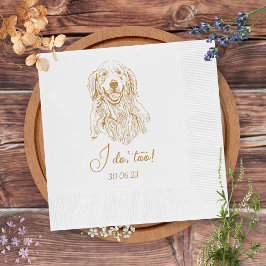Golden Retriever Dog I do to Custom Cocktail Napk Serviette