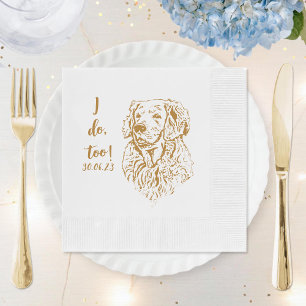 Golden Retriever Dog I do to Custom Cocktail Napk Serviette