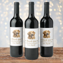 Golden Retriever Dog I do to Wedding Wine Label
