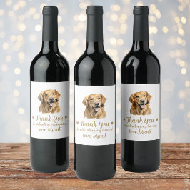 Golden Retriever Dog I do to Wedding Wine Label Weinetikett
