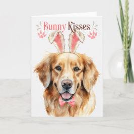 Golden Retriever Dog in Bunny Ohren für Ostern Feiertagskarte