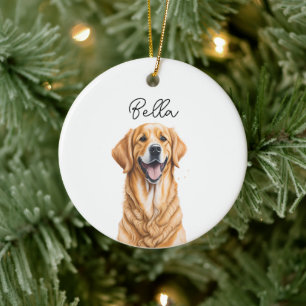 Golden Retriever Dog Individueller Urlaub Weihnach Keramik Ornament